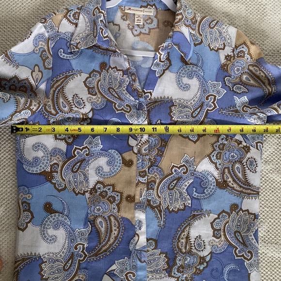 JM Collection 100% linen top - Picture 6 of 15